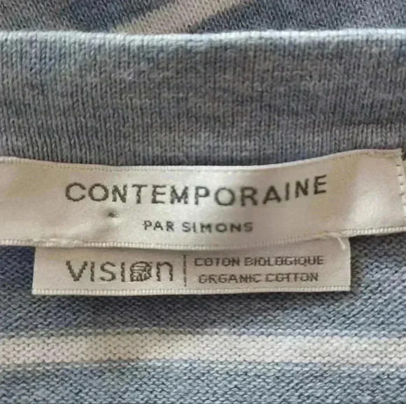 Simons Small Contemporaine Vision Organic Cotton Boatneck Striped Sailor Sweater - Picture 5 of 7